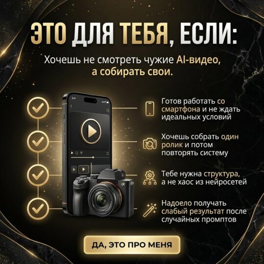 Filmmaker Ai Курс 2026 – Снимай Авторское Кино На Нейросетях Со Смартфона