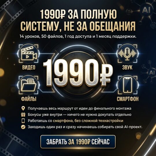 Filmmaker Ai Курс 2026 – Снимай Авторское Кино На Нейросетях Со Смартфона
