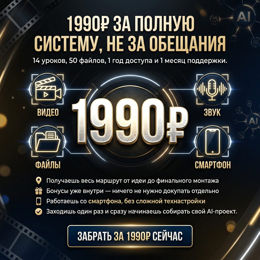 Filmmaker Ai Курс 2026 – Снимай Авторское Кино На Нейросетях Со Смартфона