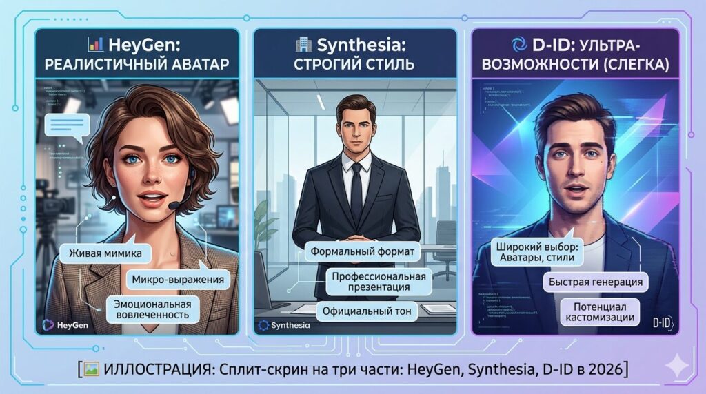 Heygen Vs Synthesia Vs D-Id Для Reels: Какой Ai-Аватар Лучше В 2026

