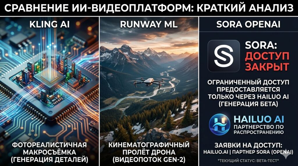 Kling Vs Runway Vs Sora Для B-Roll: Выбор Нейросети В 2026
