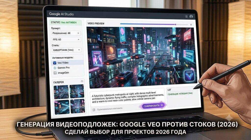 Генерация Видеоподложек Google Veo Против Стоков: Что Выбрать В 2026
