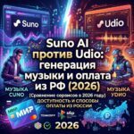 Suno AI против Udio: генерация музыки и оплата из РФ (2026)