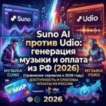 Suno AI против Udio: генерация музыки и оплата из РФ (2026)